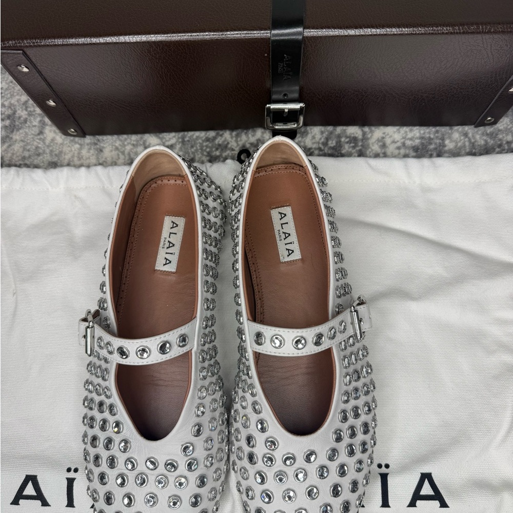 Alaia Rhinestone Ballet Flats - Picture 9 of 15